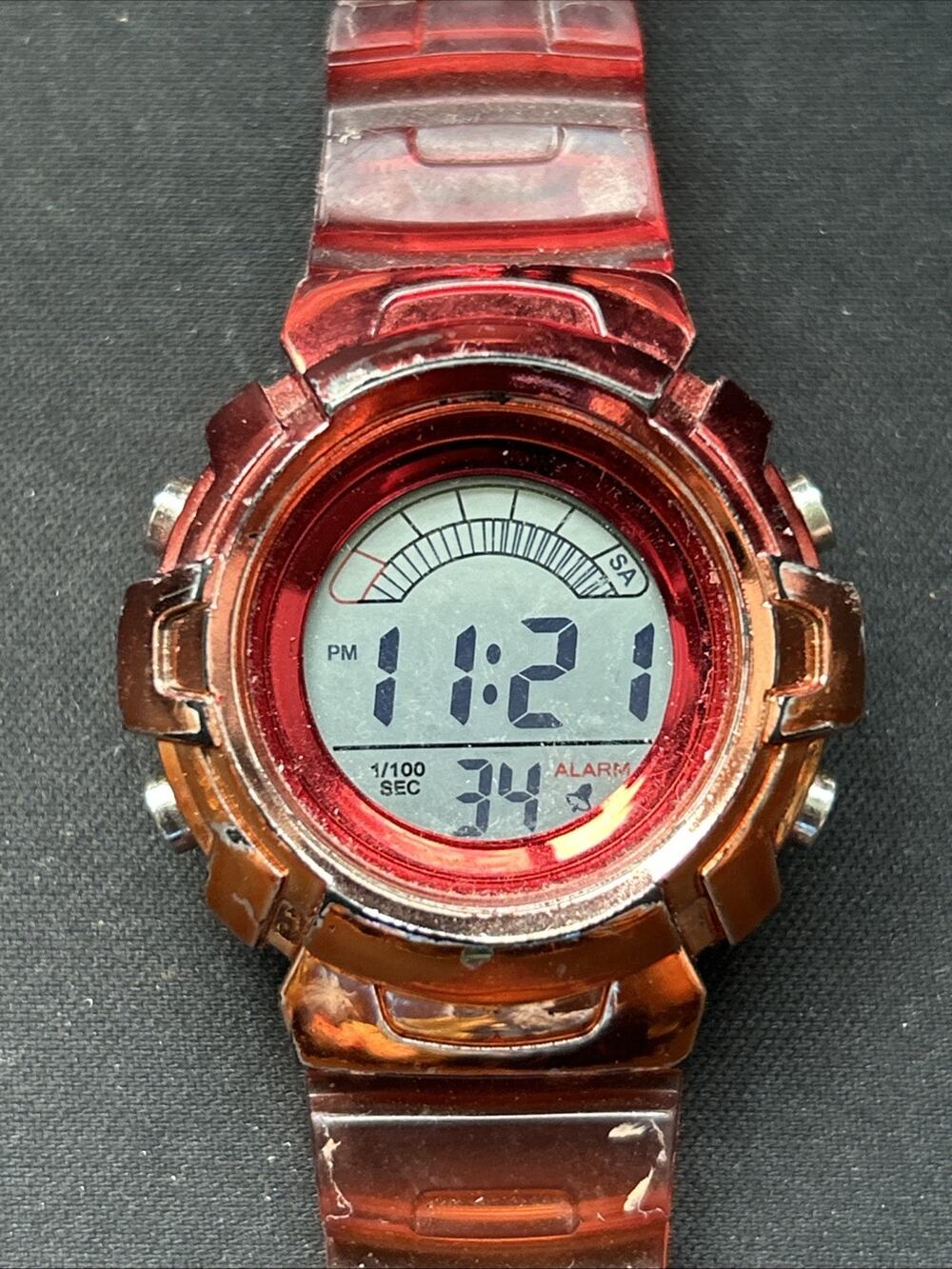 Accutime Orangish Red Kids Digital Watch